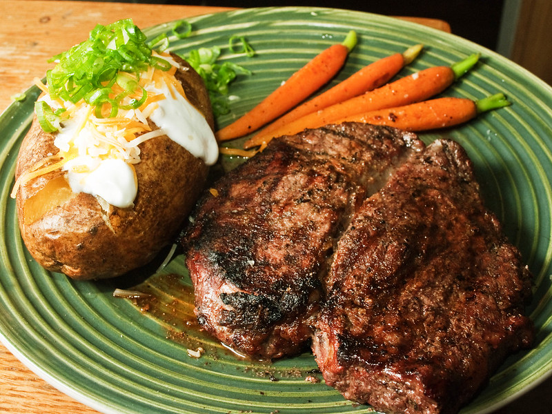 steak and baked potato